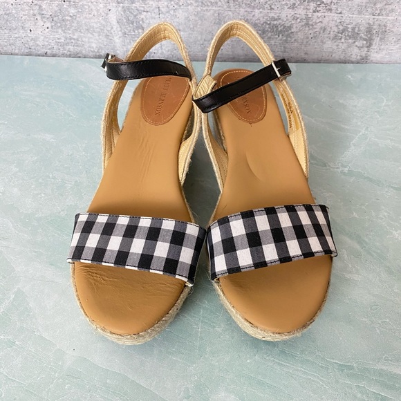 Matt Bernson platform sandals with black gingham 8 - Picture 2 of 8